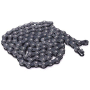 BSD FOREVER CHAIN black rustproof BMX bike chain with pre-installed half link and mushroomed pins, compatible with 8t drivers.