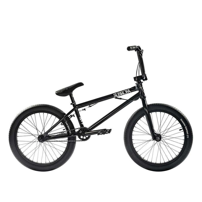 Black SUBROSA WINGS PARK BMX bike with 20-inch wheels and Hi-Ten steel frame for park riding