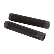 S&M HODER GRIPS black super soft BMX handlebar grips with wave texture and nylon plug bar ends.
