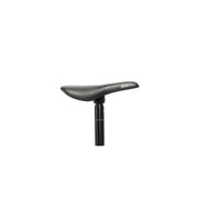 RACELINE slim lightweight black bike seat and seatpost combo with nylon base and alloy post, 27.2mm diameter, 110mm length, 169g weight