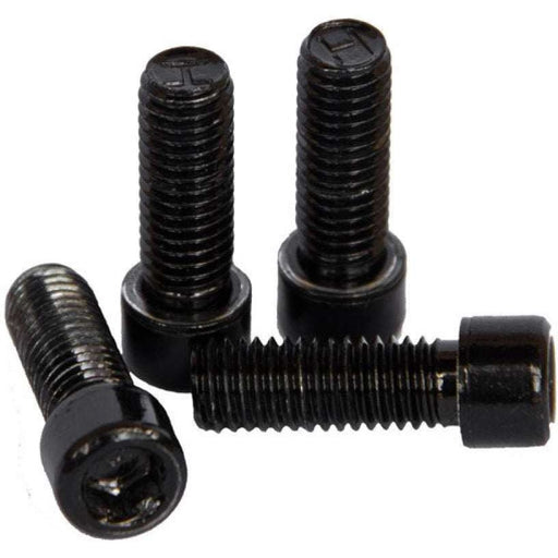 Black Sunday Freeze BMX stem replacement bolts with M8x1.25 thread and 23mm length, pack of 6.