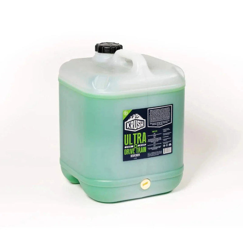 KRUSH ULTRA DEGREASER 20 litre green plastic drum with black cap and label for workshop use
