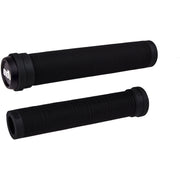 Black ODI BMX Longneck SLX flangeless grips with ribbed texture and end plugs, sold in pairs