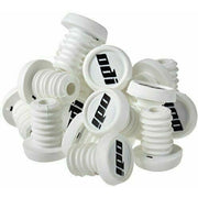 20-pack white ODI BMX end plugs for handlebars with logo