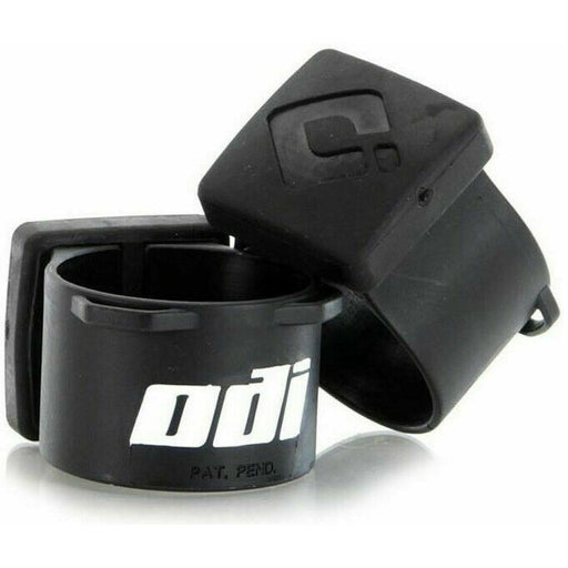 Black ODI Lock-On Fork Bumper with replaceable soft elastomer protectors for bike forks in multiple sizes