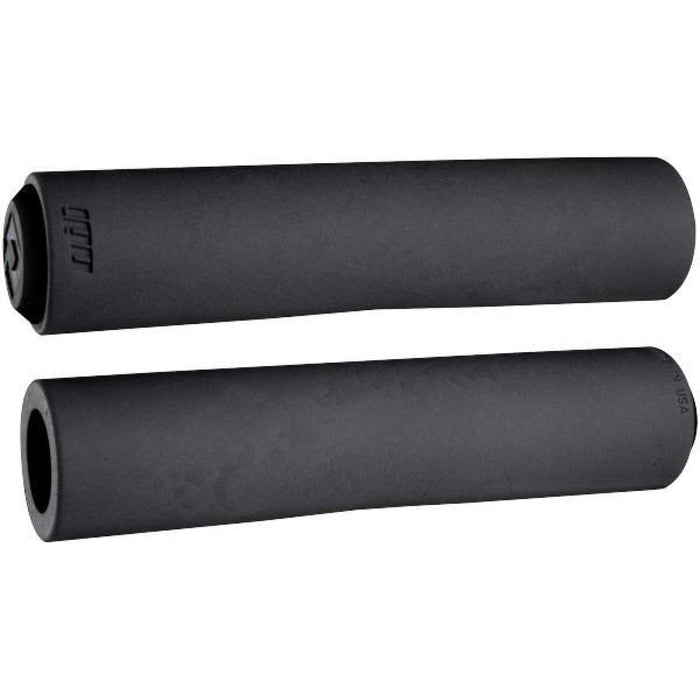 ODI MTB grips F-1 Float in black with A.I.R.E. compound, medium diameter, durable reinforced layer, and micro-textured surface for improved control