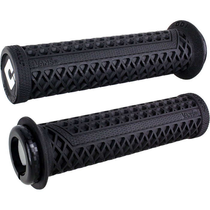 Black Vans V2.1 Lock-On Grips with updated waffle pattern and single-clamp design for bike handlebars