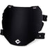 Black ODI number plate with curved, low-profile design for downhill racing bikes, made from flexible fiber reinforced polymer