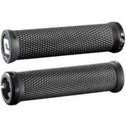 ODI Elite Motion Lock-On 2.1 black mountain bike grips with textured pattern and single clamp system