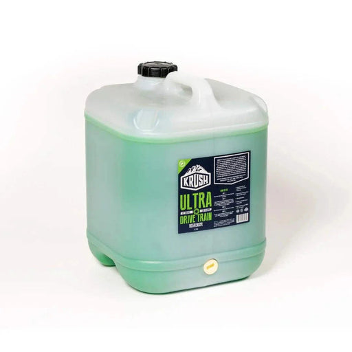 KRUSH ULTRA DEGREASER 20 litre green plastic drum with black cap and label for workshop use