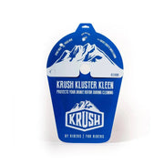 Blue Krush Kluster Kleen Tool packaging with mountain design, protects brake rotor during cleaning, by KRUSH for riders
