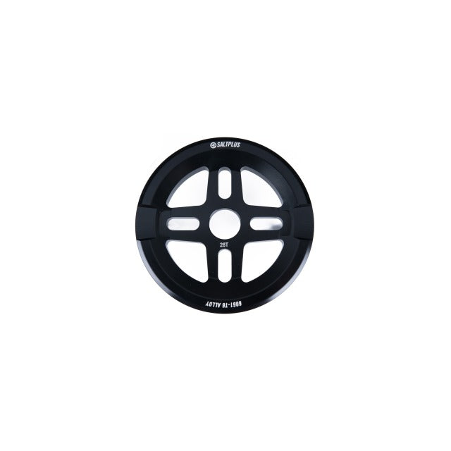 SALTPLUS ORION Guard Sprocket in black with integrated sprocket guard and included spindle adapters.