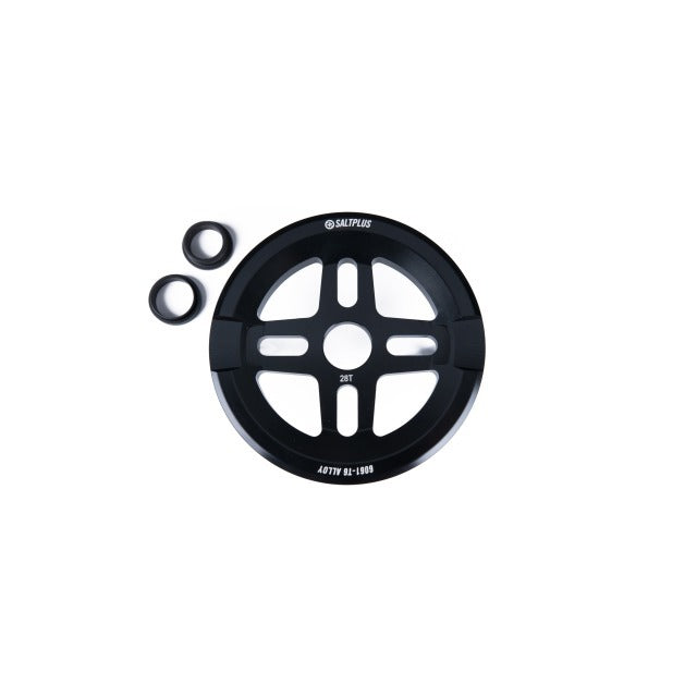 SALTPLUS Orion Guard Sprocket with spindle adapters in black.