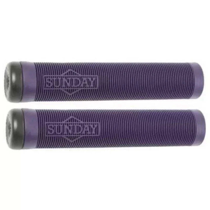 Purple Sunday Cornerstone Grip pair with ribbed design and Odyssey Par Ends