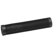 Sunday Cornerstone Grip with ribbed design and logo, black 150mm bicycle handlebar grip with Odyssey Par Ends.