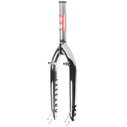 ODYSSEY F25 freestyle bike fork in black and chrome finish with branded logo