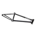Black CULT TECH BMX bike frame with white CULT TECH logo on the main tube