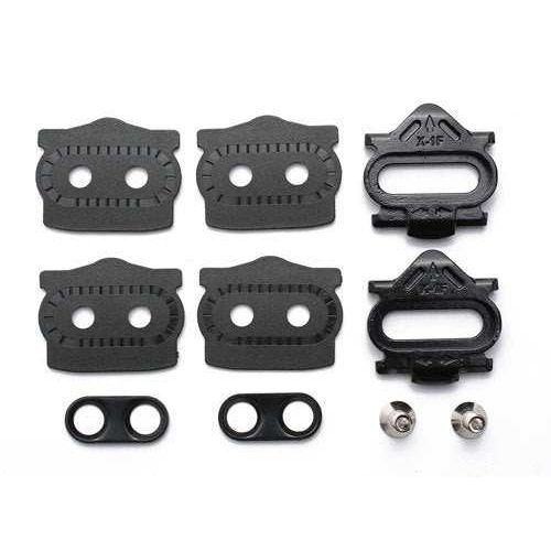 HT COMPONENTS X1-F CLEAT KIT with durable steel cleats, 8° lateral float, 2-hole bolt pattern, and included screws and shims for MTB shoes.