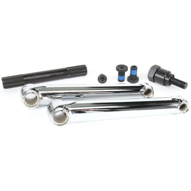 CULT CREW 18inch Cranks chrome tubular BMX crankset with spindle and bolts