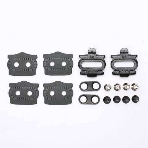 HT COMPONENTS X2 CLEAT KIT with steel cleats, screws, and spacers for MTB shoes and BMX racing.