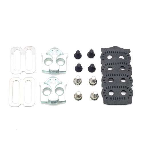 HT COMPONENTS X3 CLEAT KIT with multi-release cleats, steel strength, screws, spacers, and 2-hole bolt pattern for MTB shoes
