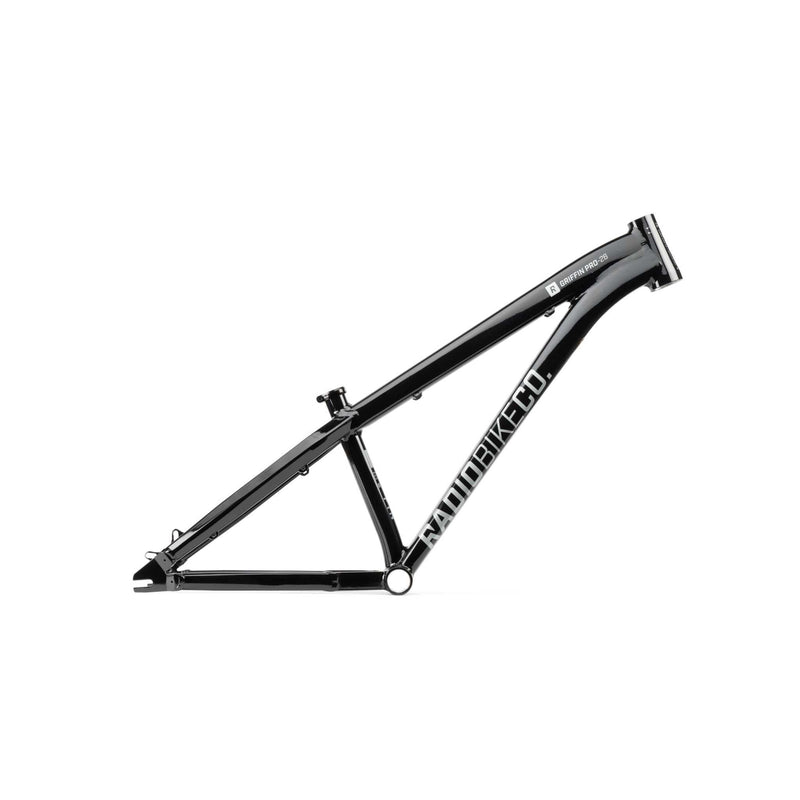 Black RADIO GRIFFIN PRO BMX bike frame with hydroformed alloy tubing and competition design