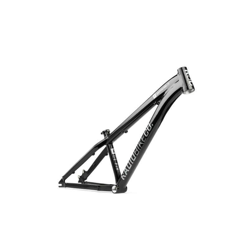 Black RADIO GRIFFIN PRO hydroformed alloy BMX dirt and slopestyle bike frame with tapered headtube and crankstopper system