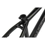 Black RADIO CRONUS Frame made from 6061-T6 aluminum with hydroformed tubes and integrated chain tensioners for slopestyle biking