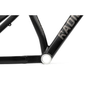 Black RADIO CRONUS Frame made from durable 6061-T6 aluminum for slopestyle biking.