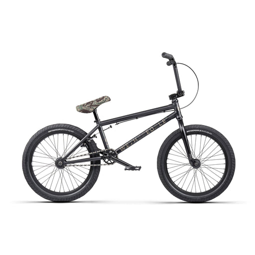 WETHEPEOPLE Arcade Complete BMX bike in matte black with camo padded seat and durable 20.5” or 21” frame.