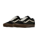 Pair of black and brown VANS SKOOL HEAVY CANVAS sneakers with white laces and iconic white Sidestripe on side