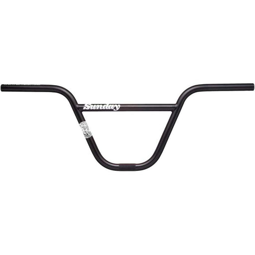 Sunday BRETT 2PC black rustproof BMX handlebar with 9.25" rise and 27.5" width, Brett Silva signature model