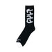 Black cotton-blend Cult Big Logo Socks with white bold logo design and reinforced toe, stretchy and durable for everyday wear.