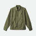 BRIXTON UTOPIA vintage olive green nylon jacket with front zipper and collar