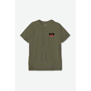 Olive green Brixton Linwood T-shirt with small chest logo print