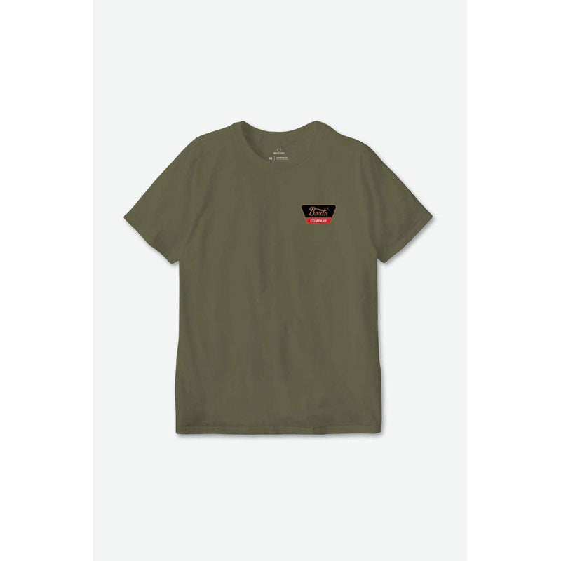 Olive green Brixton Linwood T-shirt with small chest logo print