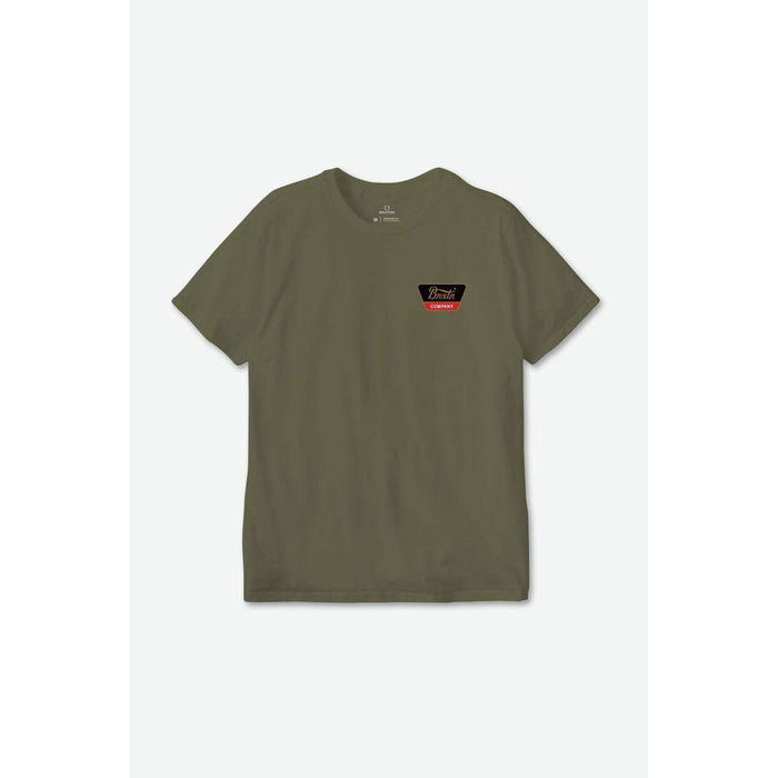 Olive green Brixton Linwood T-shirt with small chest logo print