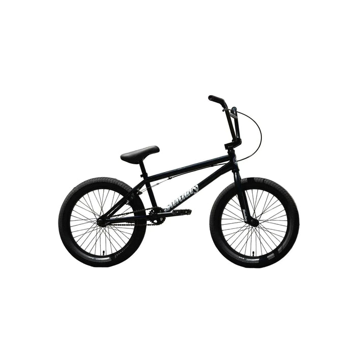 Black Sunday Scout 20-inch complete BMX bike with Odyssey tires and components isolated on white background
