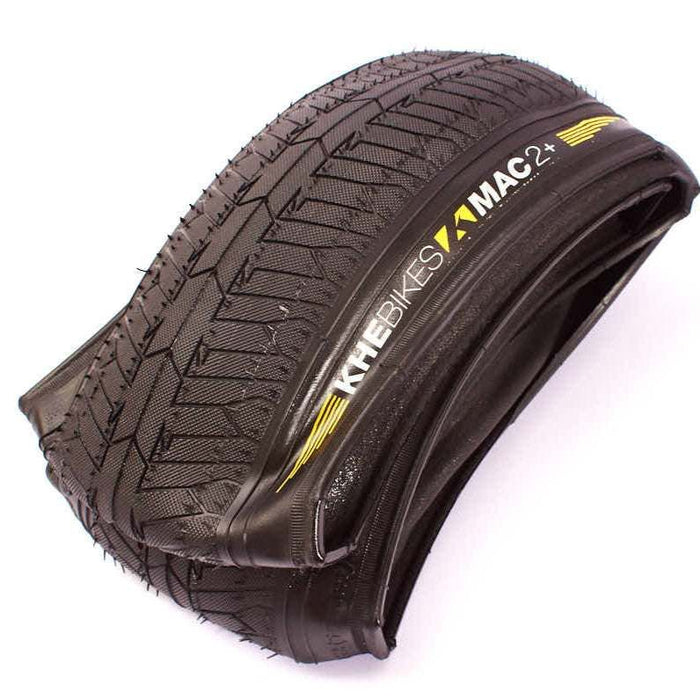 KHE MAC2+ black Kevlar BMX tire 20 inch with 2.30 inch width for street and park riding