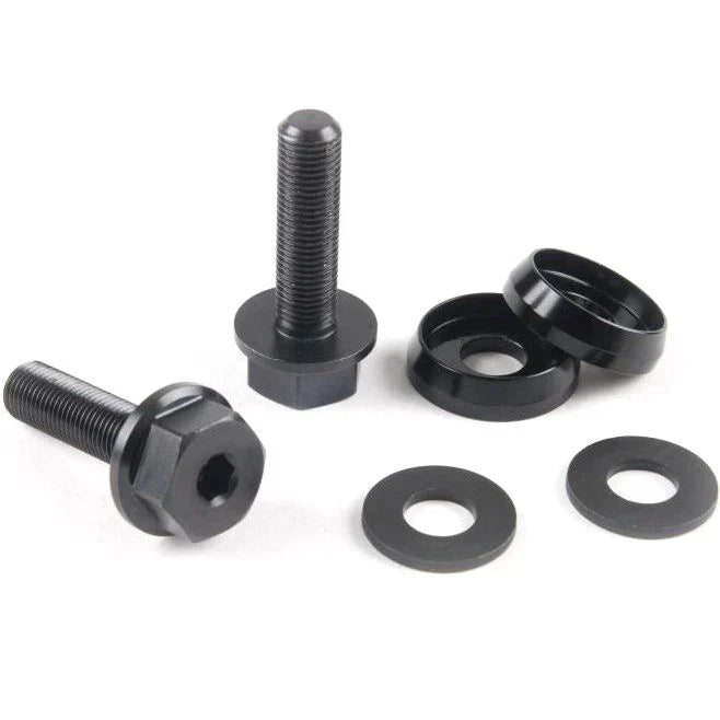 ÉCLAT Hex Bolt Set with washers, durable black hex bolts designed for front and rear female axles.