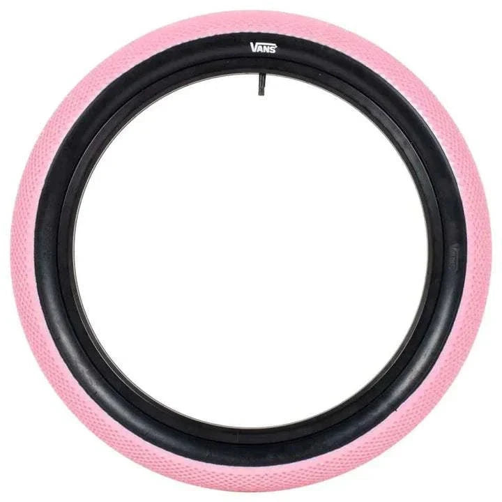 CULT VANS WAFFLE 20x2.4 pink bicycle tire with classic waffle tread pattern and high pressure sidewalls