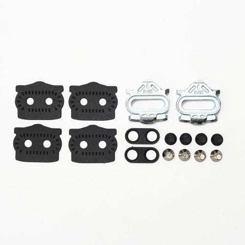 HT COMPONENTS X1-E CLEAT KIT with multi-release cleats, steel construction, 4° lateral float, 2-hole bolt pattern and adjustment parts for MTB shoes.