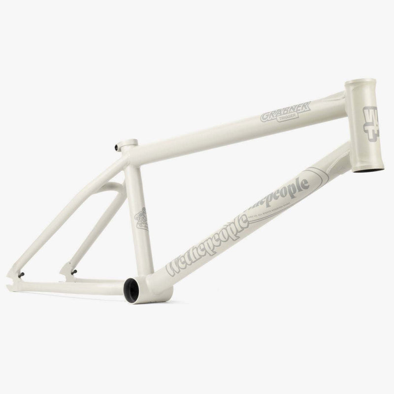 Wethepeople Trigger Frame BMX bike frame in white with adaptive geometry and durable 4130 crmo tubing