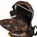 Stay Strong V3 Icon Backpack in camouflage pattern with multiple compartments holding a 17-inch laptop and helmet