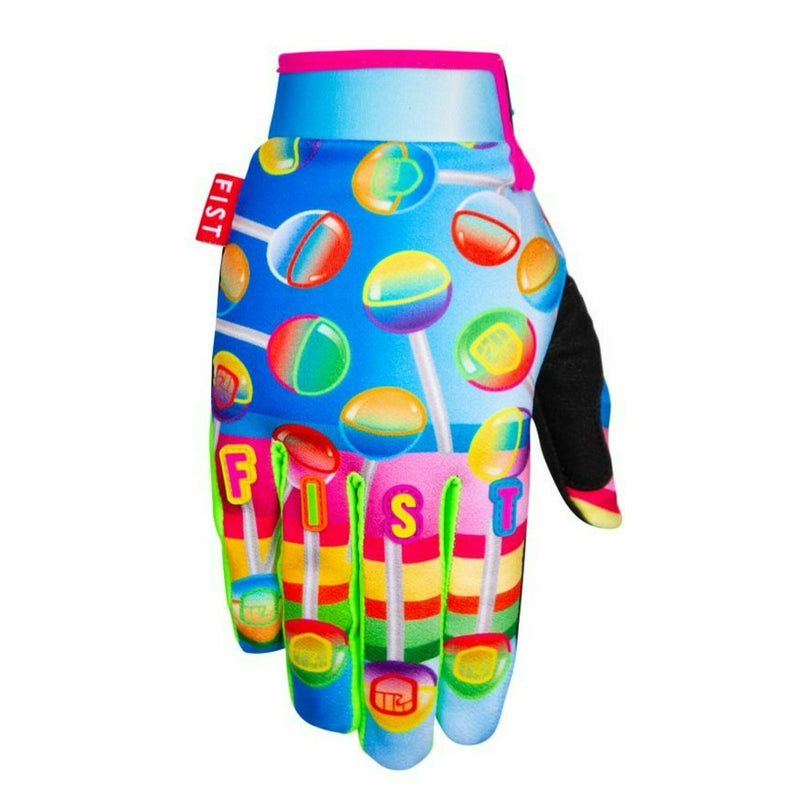 Colorful FIST blue-black lollipop gloves with touchscreen fingertips and 4-way stretch Lycra upper for comfort and flexibility