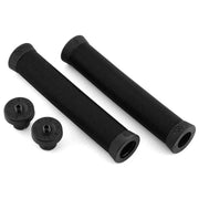 Black Stranger Piston SuuuperSoft Grips with wavey ribbed pattern and included bar ends for comfortable, secure bike handlebar grip