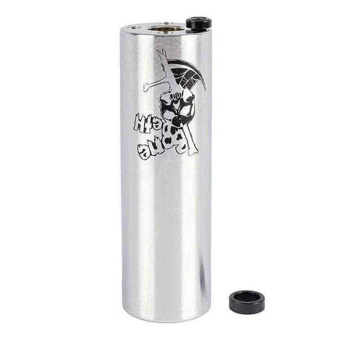Silver Bone Deth Slide Pipes steel peg with skull logo and anti-spin bolt for BMX bikes