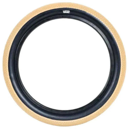 CULT VANS WAFFLE 16-inch BMX tire with classic waffle tread pattern and gum sidewalls