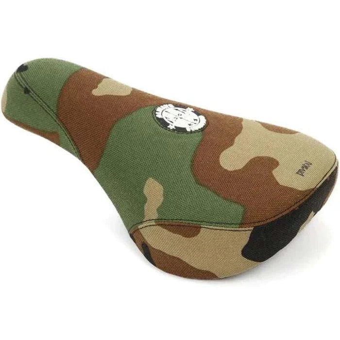 FIEND REYNOLDS V2 camo pivotal bike seat with reinforced base and thick foam padding