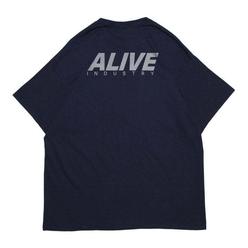 Navy ALIVE INDUSTRY 22LOGO T-shirt with large back logo print
